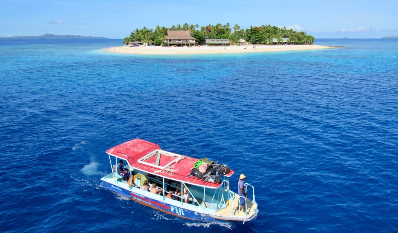 Yasawa Islands, Fiji with boat and trees