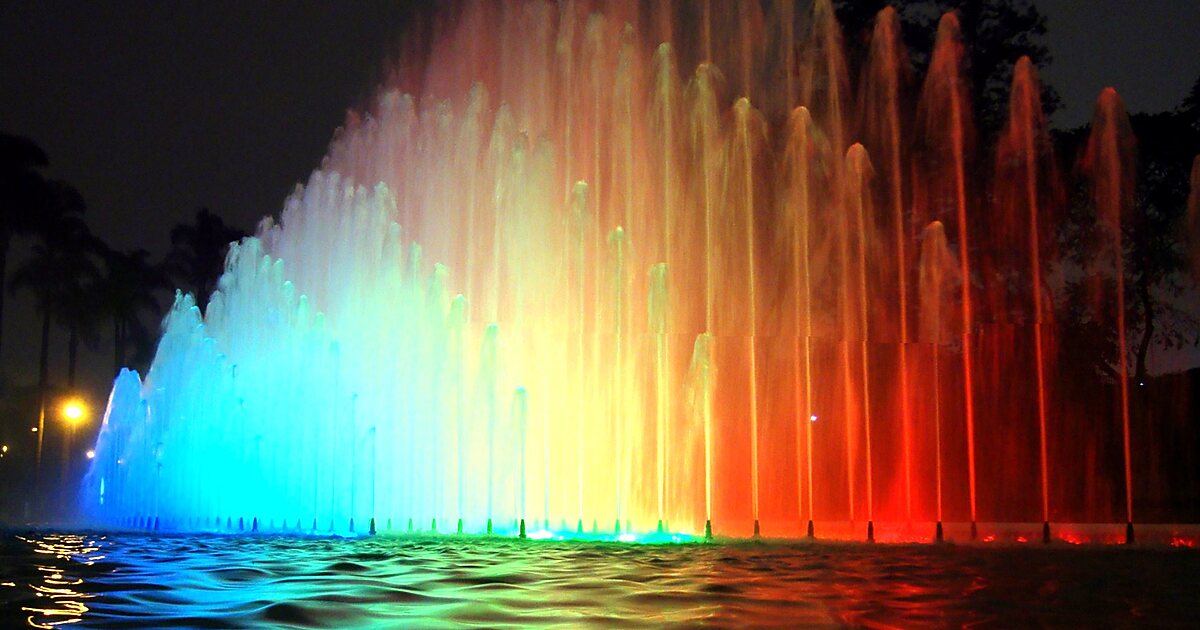 A beautiful rainbow water fountain
