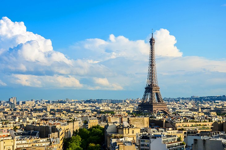 A drone shot of France Eiffel tower