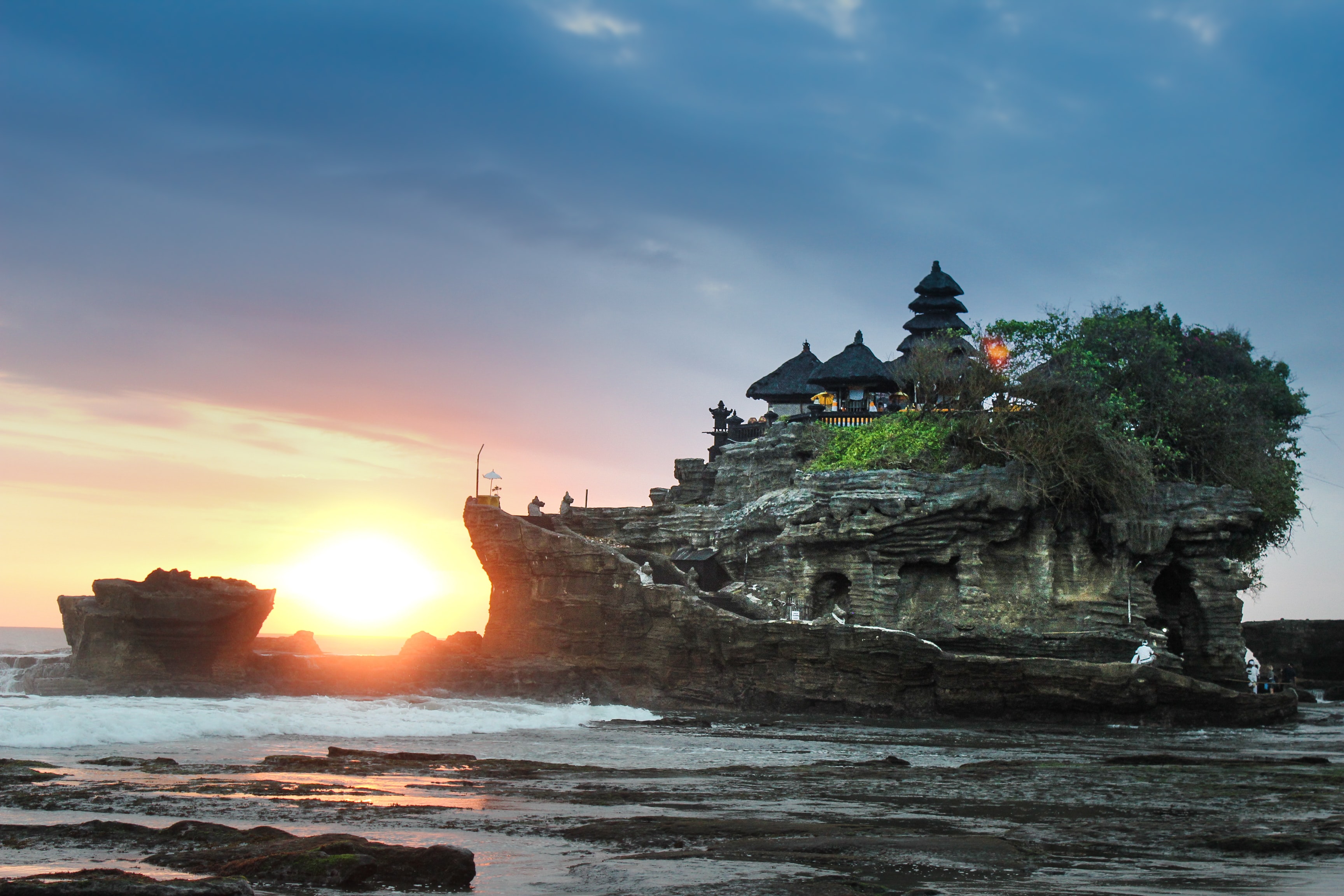 A View of temple in Bali well known for the sunset’s