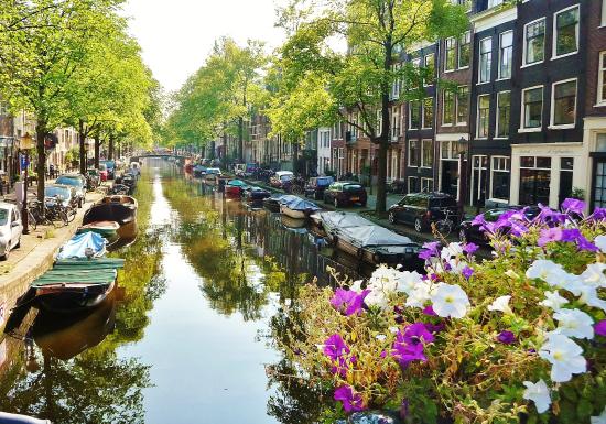 Boats in the canals of Amstertdam