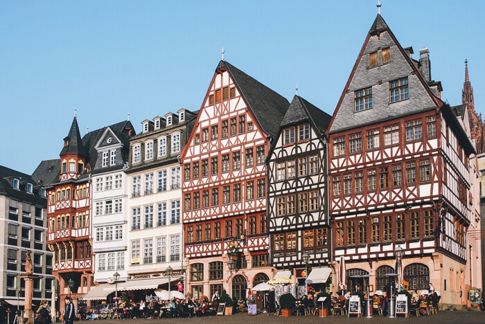 Beautiful and intricate geometric pattern of German buildings