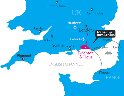 Brighton Map England - The Happiest Location In The UK