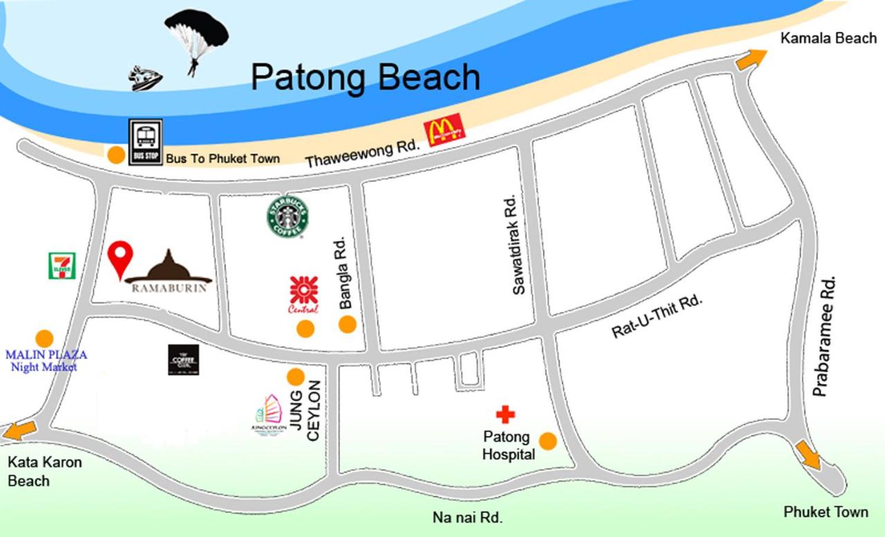Patong beach map