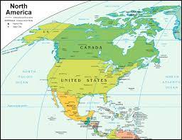 Political Map Of North America And Caribbean 