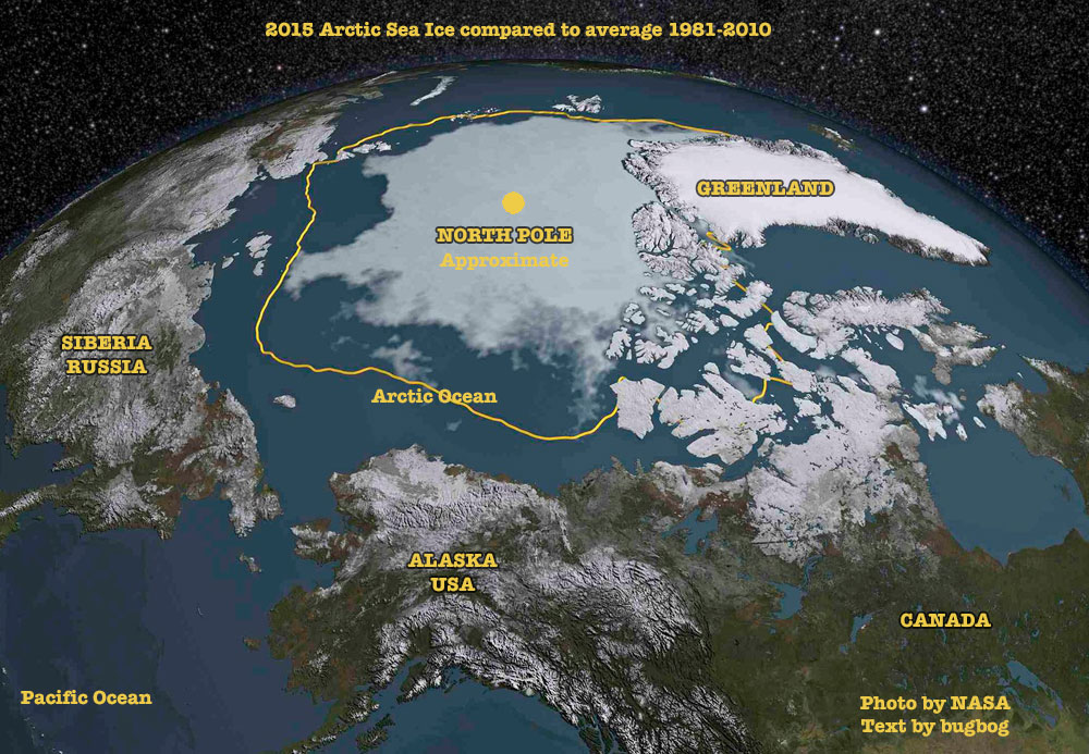 Satellite view of arctic ice