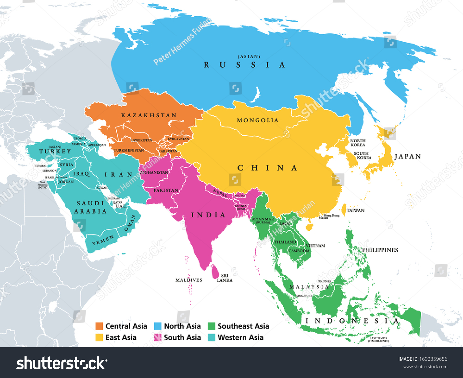 Asia Map - World's Largest And Most Diverse Continent