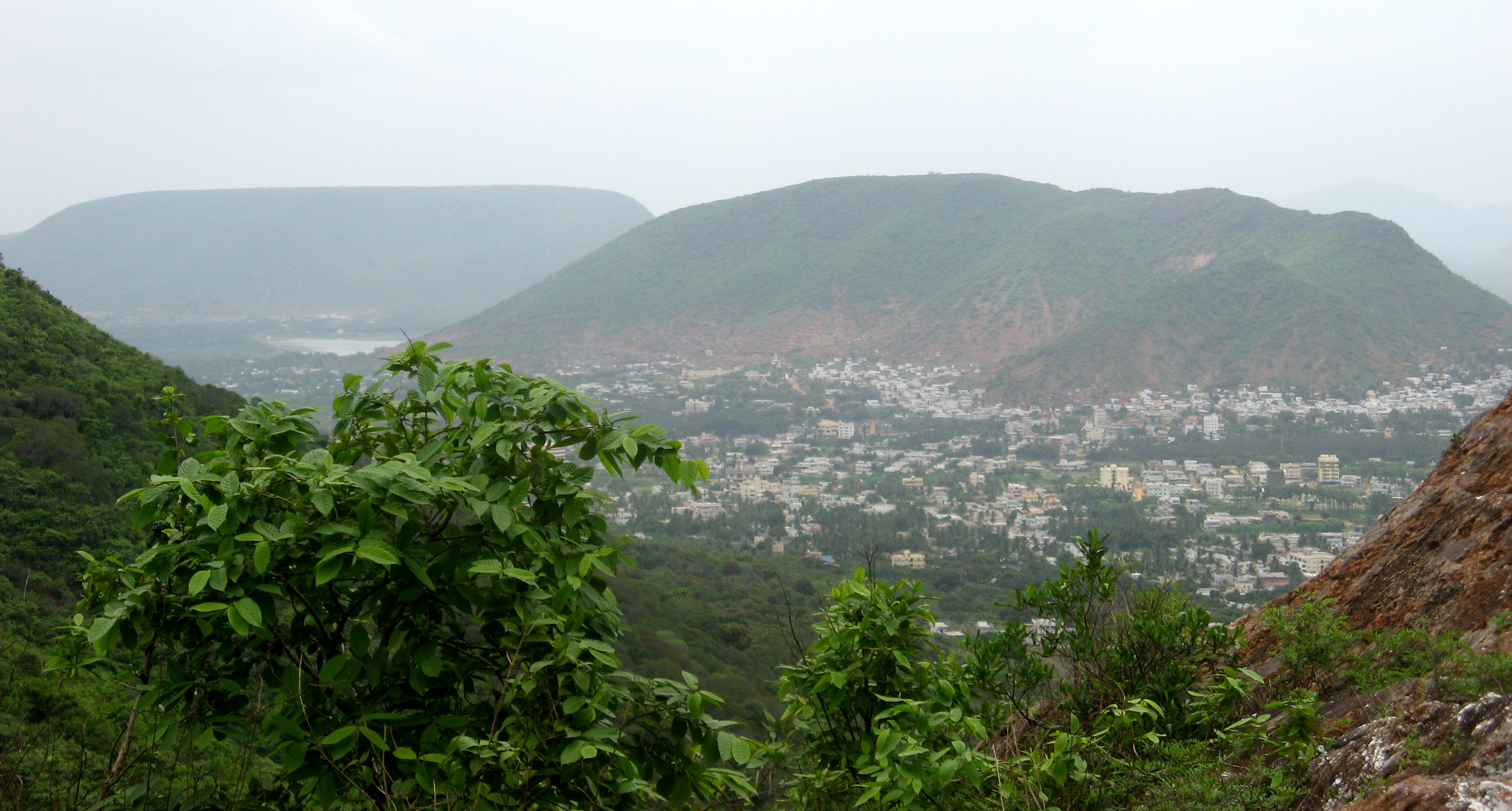 View of Simhachalam Town between Eastern Ghats