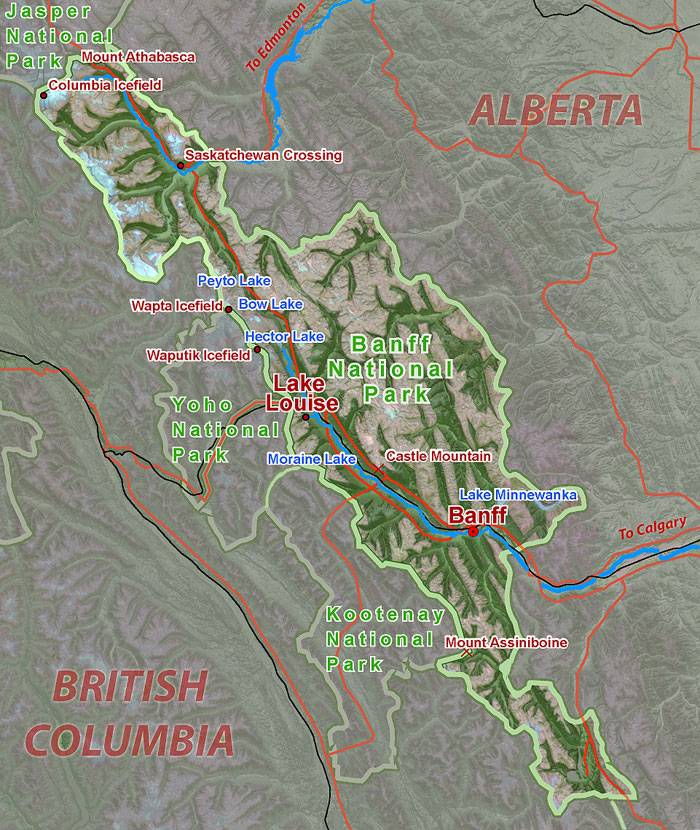 Banff National Park Map - Canada's Oldest