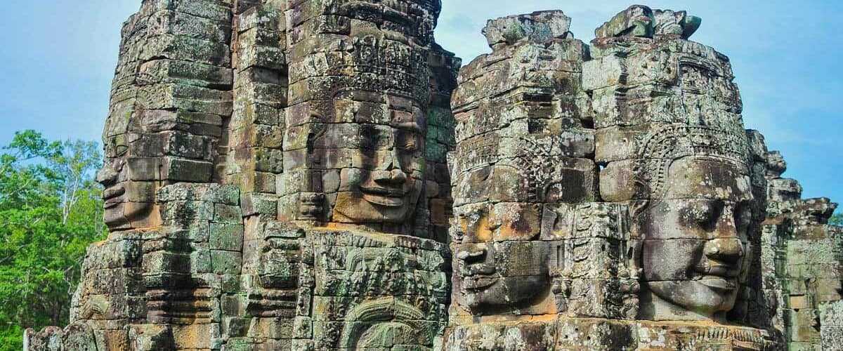 Carved Faces At Angkor Wat