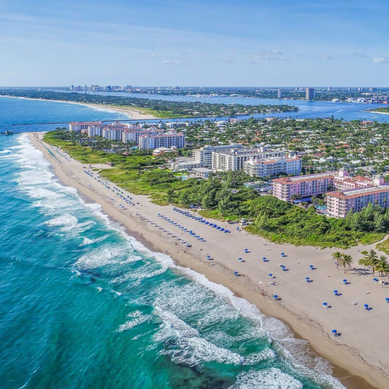 Aerial view of Palm beach Florida