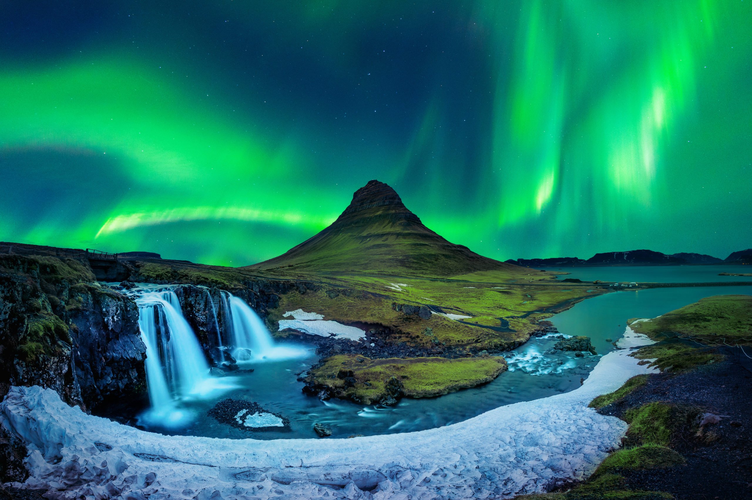 A view of Northern Lights In Iceland