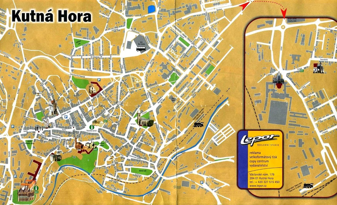 A detailed map of Kutna Hora