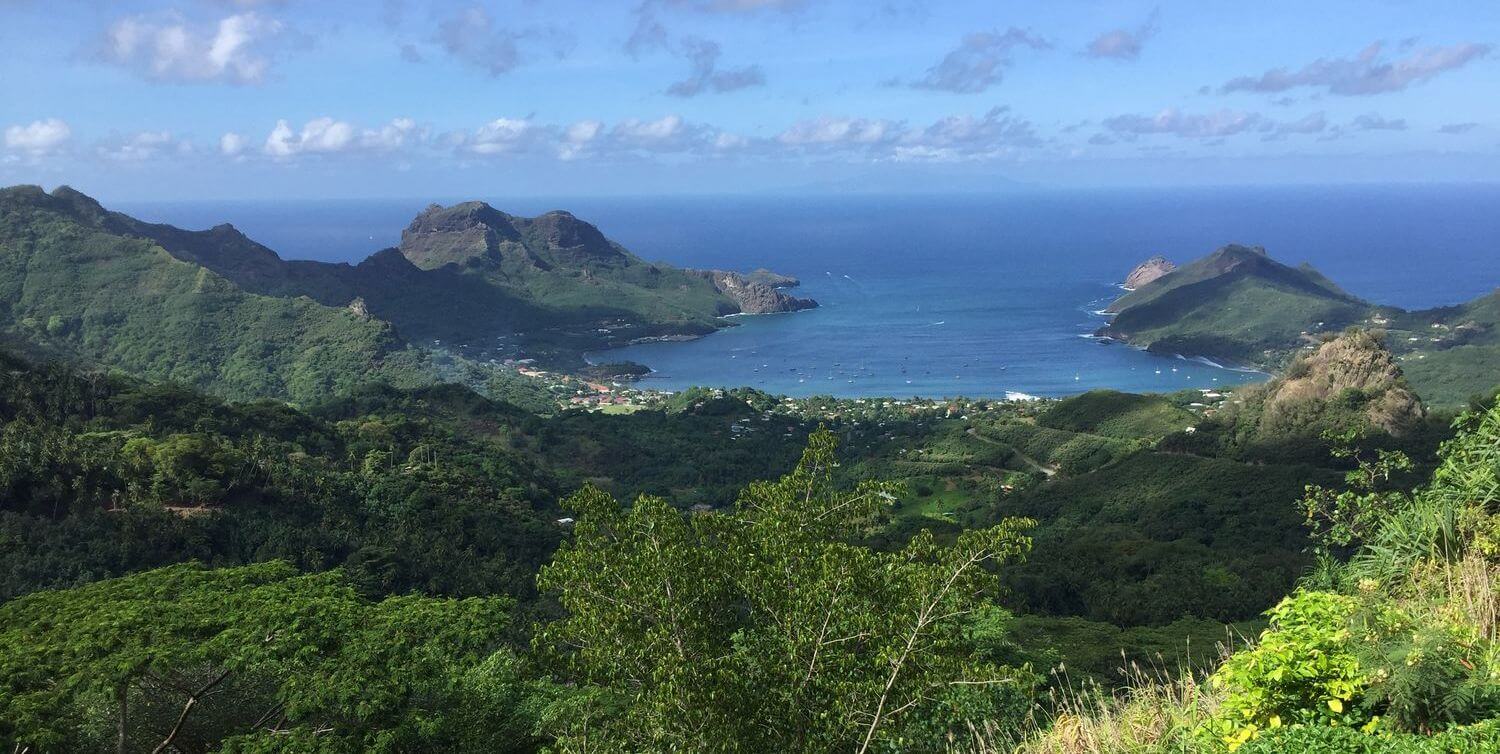 An aerial view of the remote place of Nuku Hiva