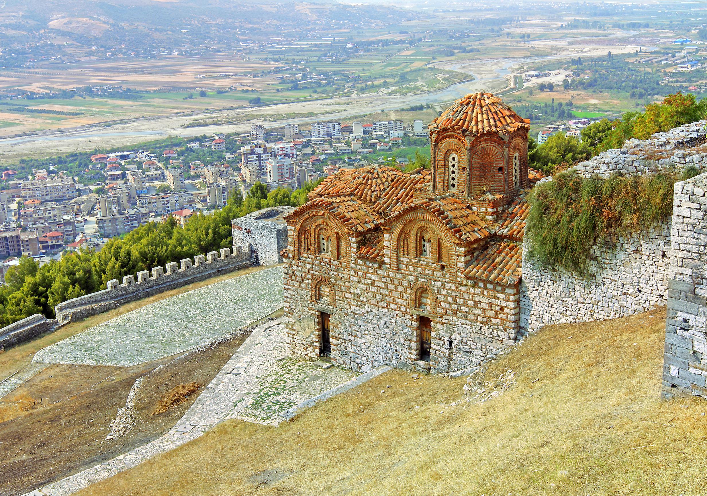 The stunning view of Berat Fortress Castle