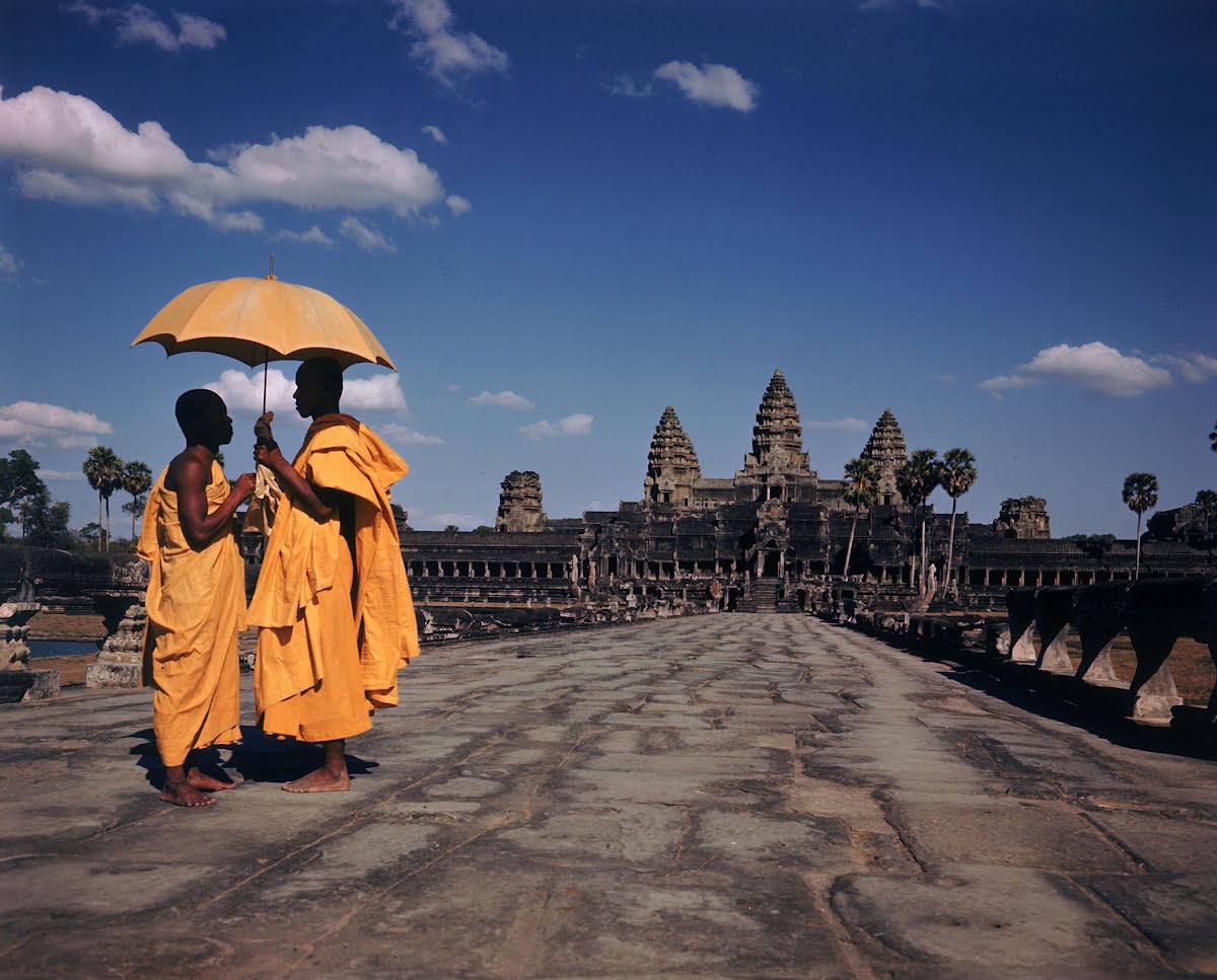 Two Budhist Monks Near Angkor Wat
