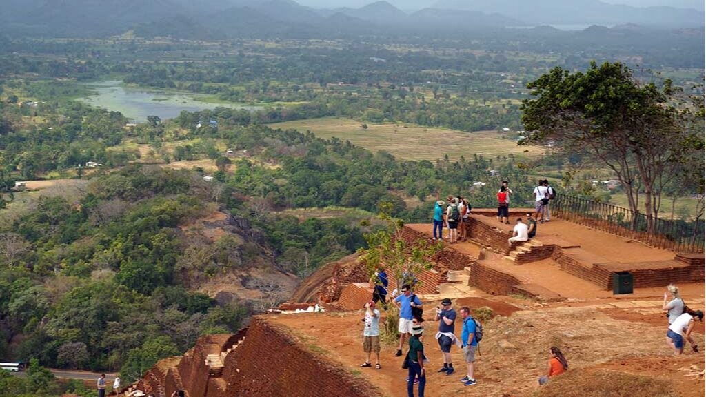People Walking On Top Of Sigiriya