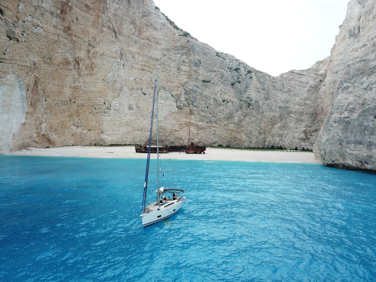 A small boat sailing on the Greek waters