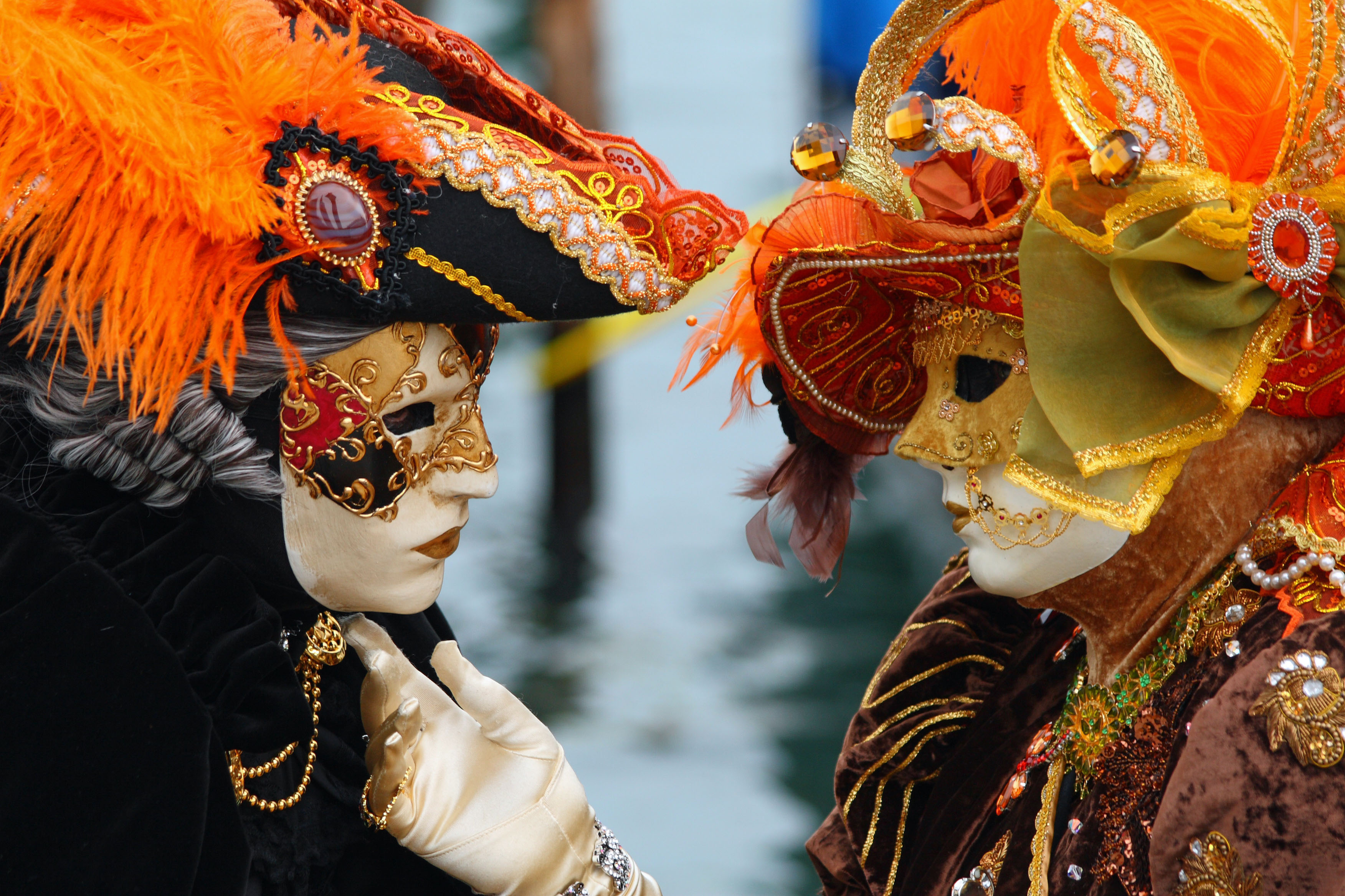 A masked man and woman in The Carnival Of Venice 