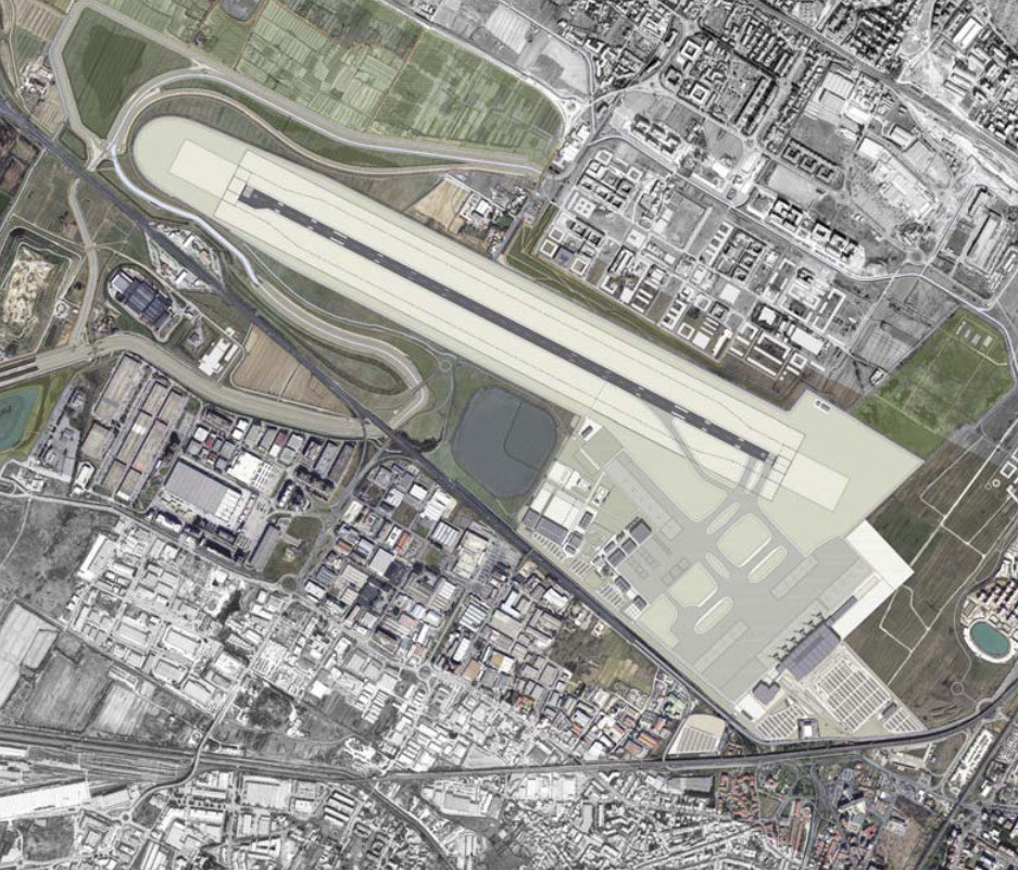 An aerial view of Florence Airport