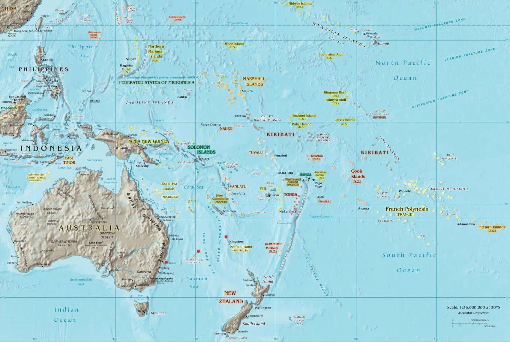 Australia And South Pacific Map - Find Out More About These Paradise Islands