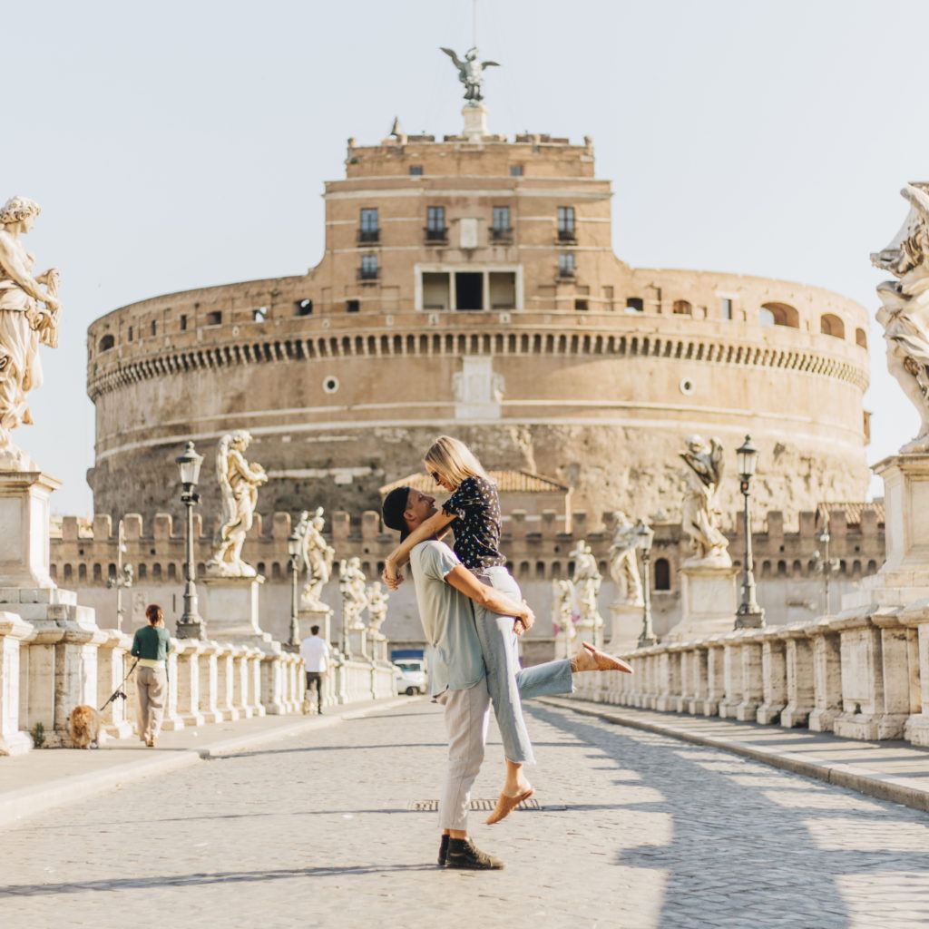 A couple spending time in Rome, Italy