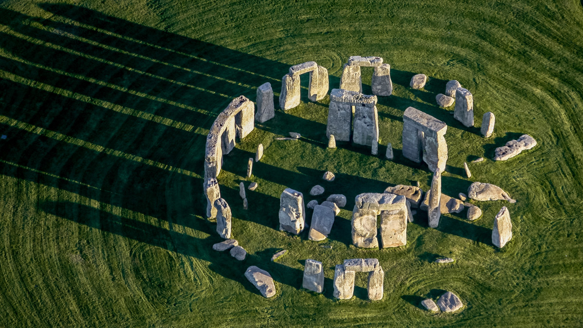 Aerial view of Stonehenge, England