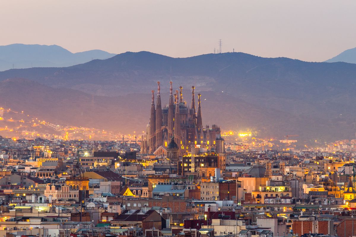 The City of Barcelona with Barcelona Cathedral in the view