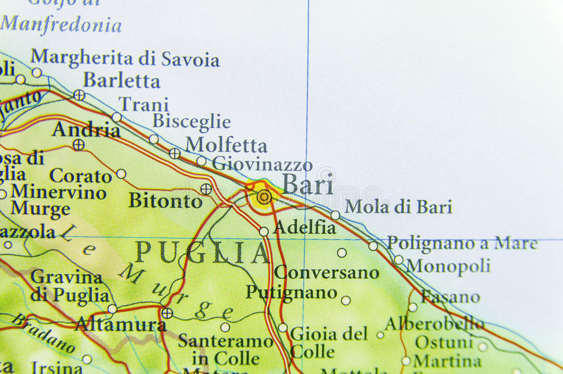 The map of Bari Italy