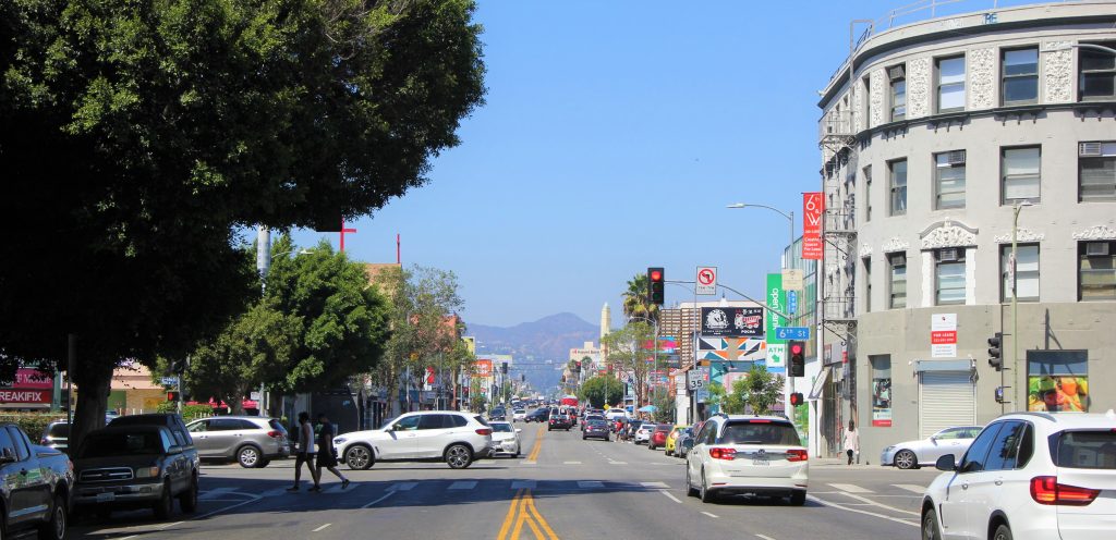 A view of a road in Koreatown