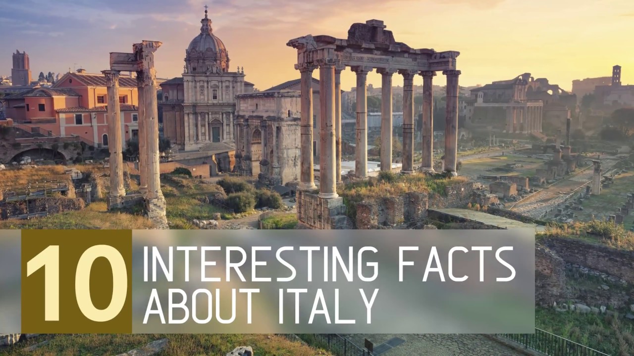 A place in Italy with the words 10 interesting facts about Italy on the front