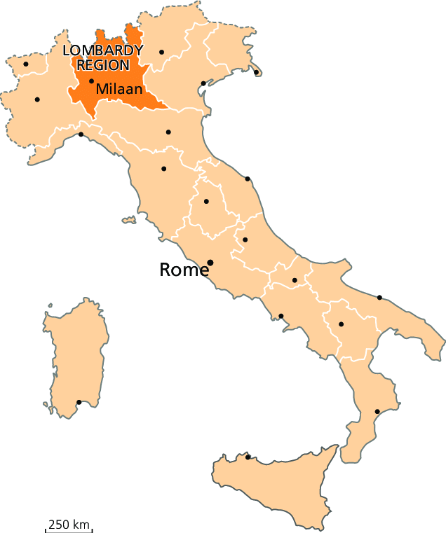 The map of Milan
