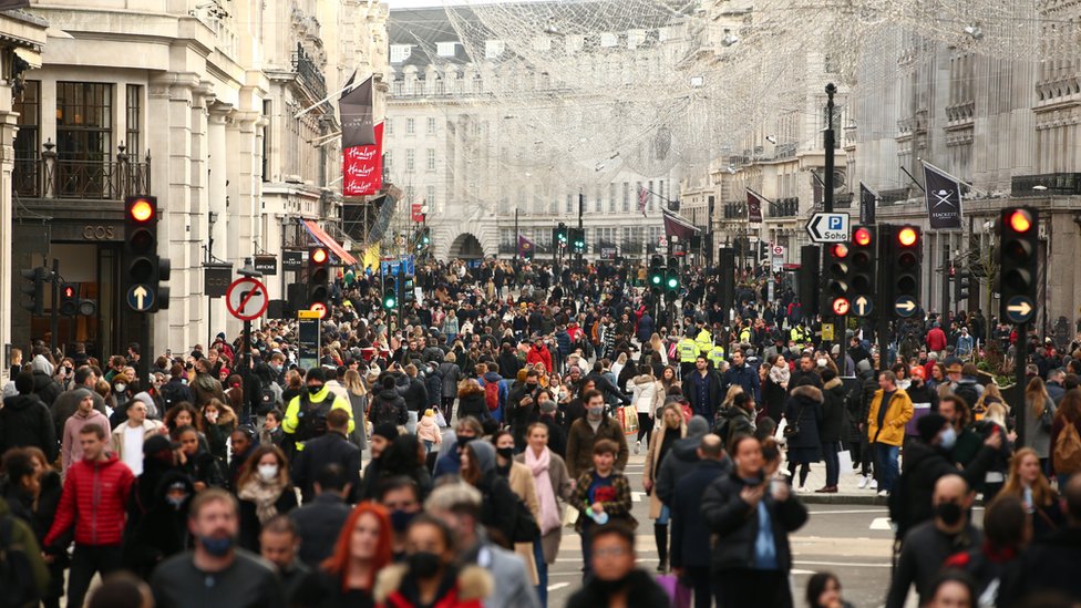 A crowd in London
