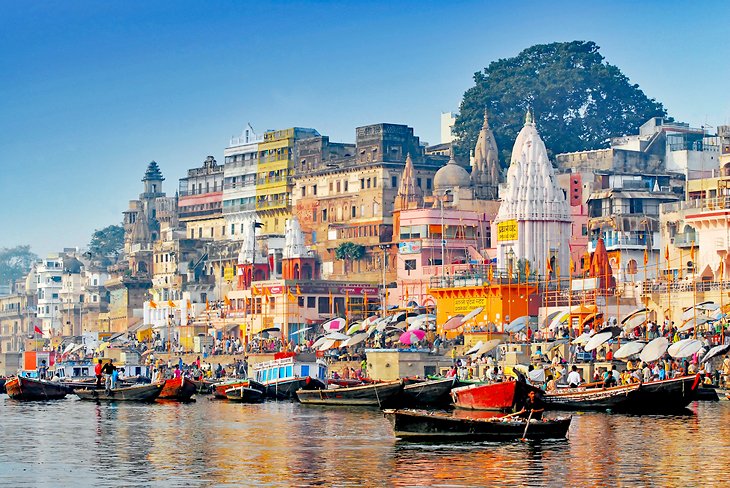 The city of Varanasi with the locals