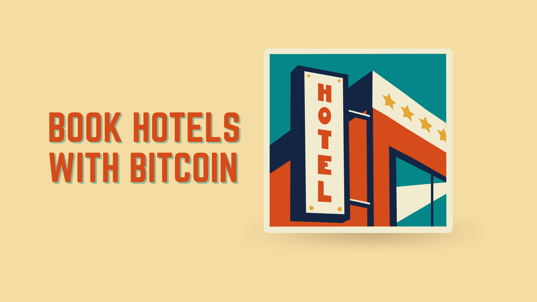 A sign about Hotels that accept bitcoin