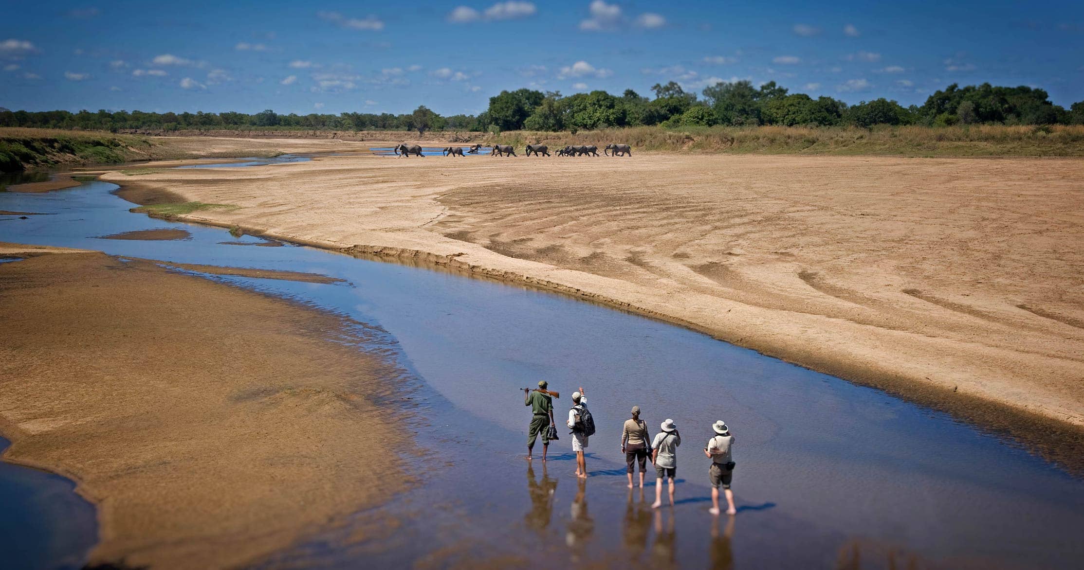 Some tourists in South Luangwa National Park
