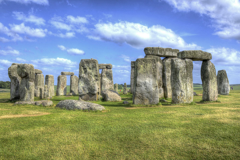 England Stonehenge on a grassland in clear morning weather