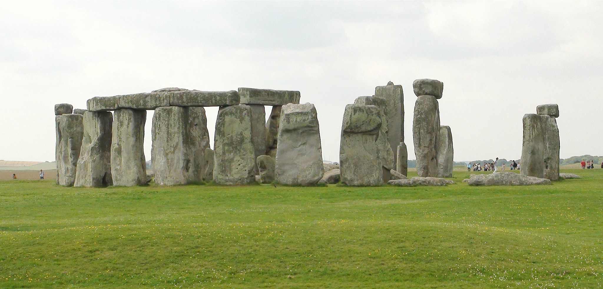 England Stonehenge on a grassland's distant view