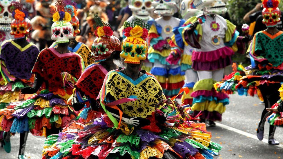 Locals dancing during The Day Of The Dead