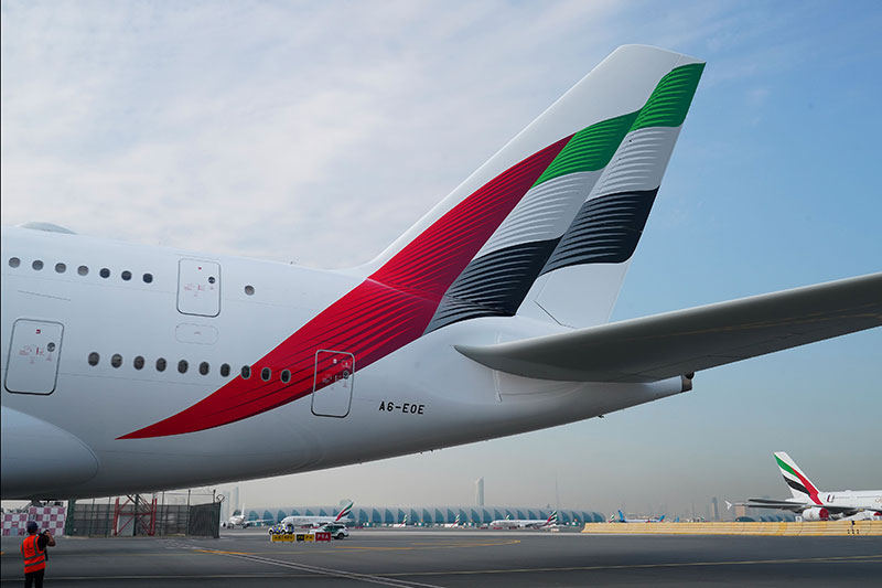 An Emirates arplane