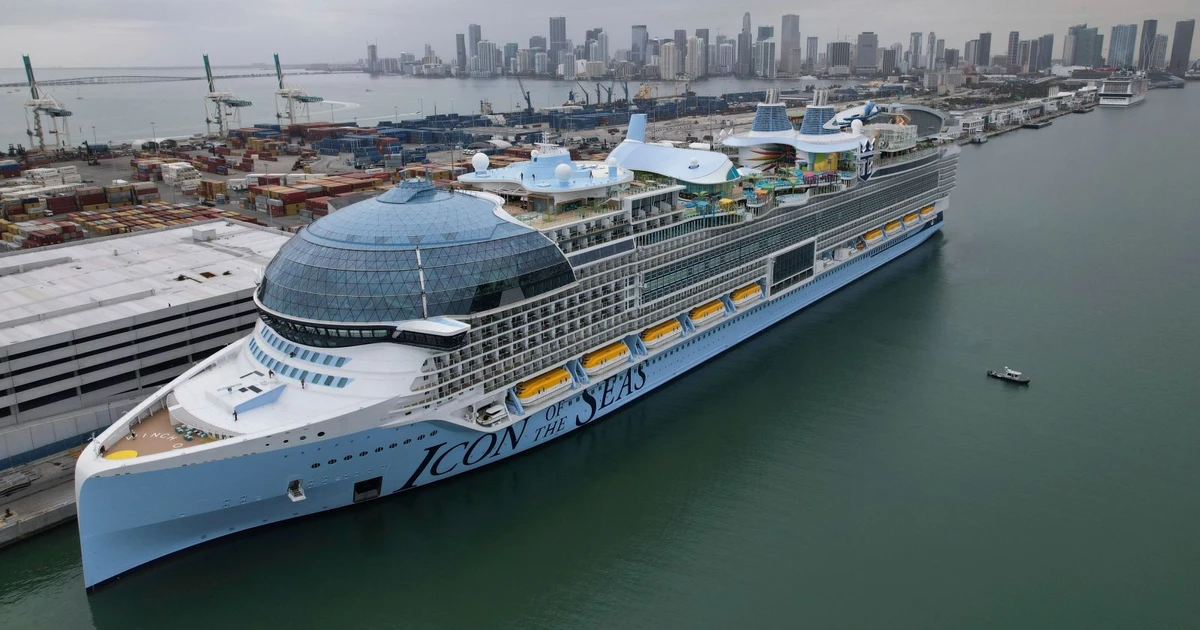 Largest Cruise Ship Embarks On Maiden Voyage From Miami